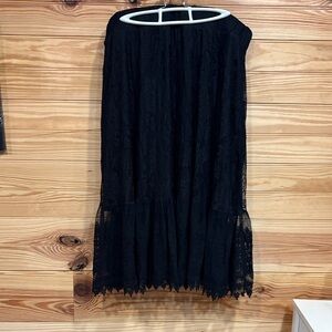 Elegant Fun Torrid  Black Lace Skirt and Sheer 1/2 Top